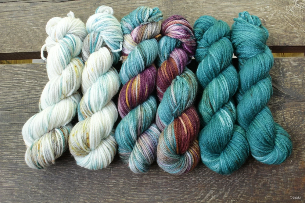 "Water nymph" - merino/kašmír/nylon ARAN 166m/100g