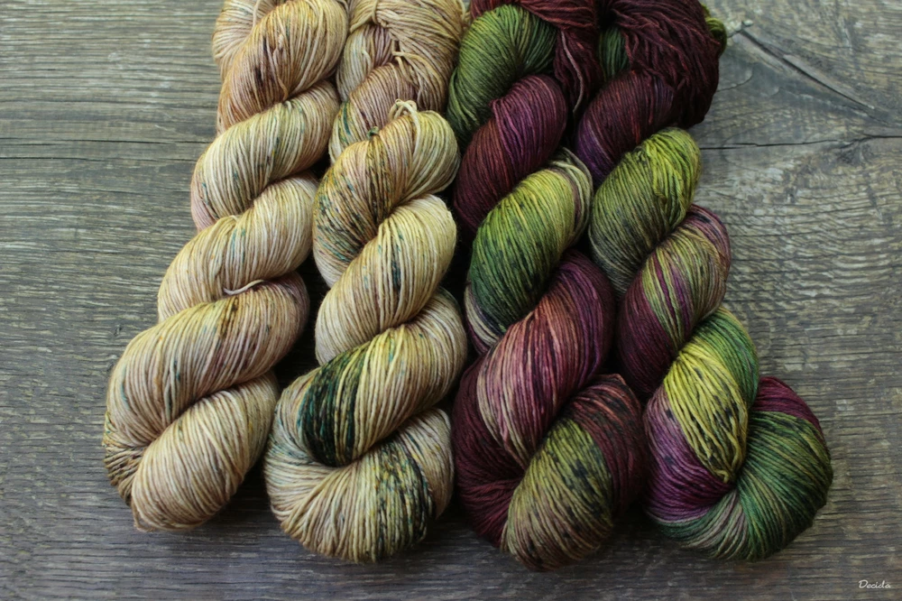 "Burgundy a karamel" -  extra MERINO se sw 3mm