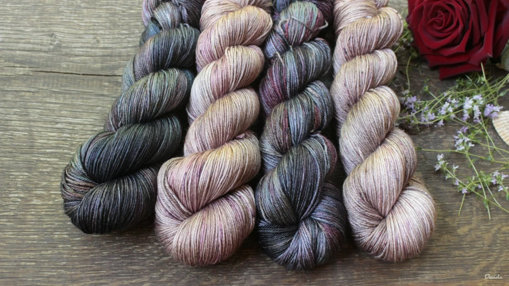 "Dried flowers" merino/hedvábí 50/50 400m 