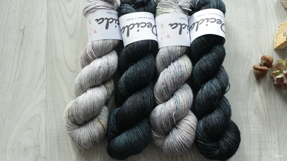 "Dark night" merino/hedvábí 70/30 400m jednonitka 