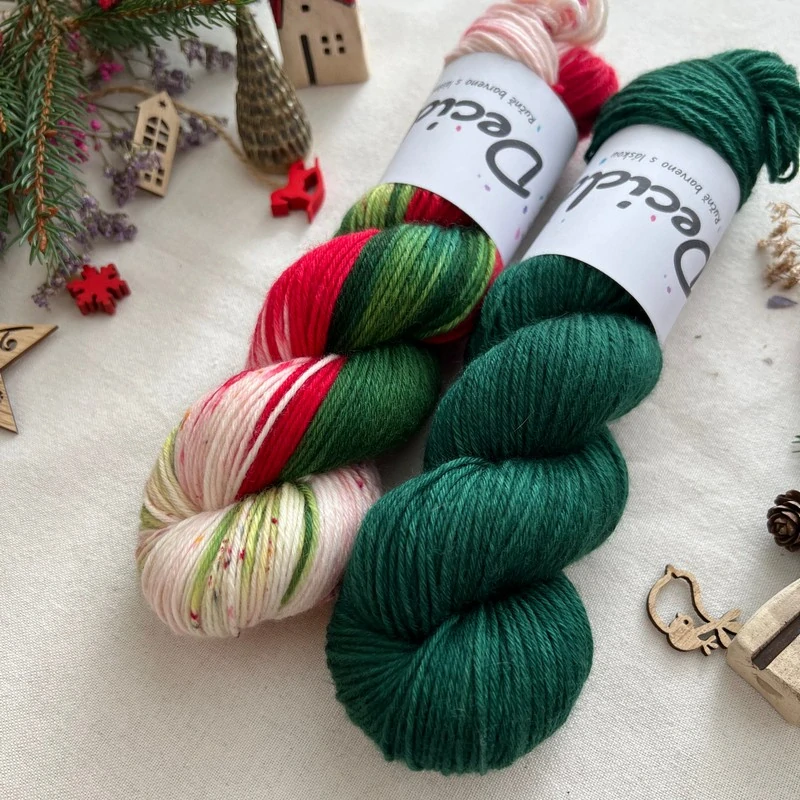 "Vánoční girlanda 11" -  Merino sw/polyamid 270m/100g PŘEDOBJEDNÁVKA