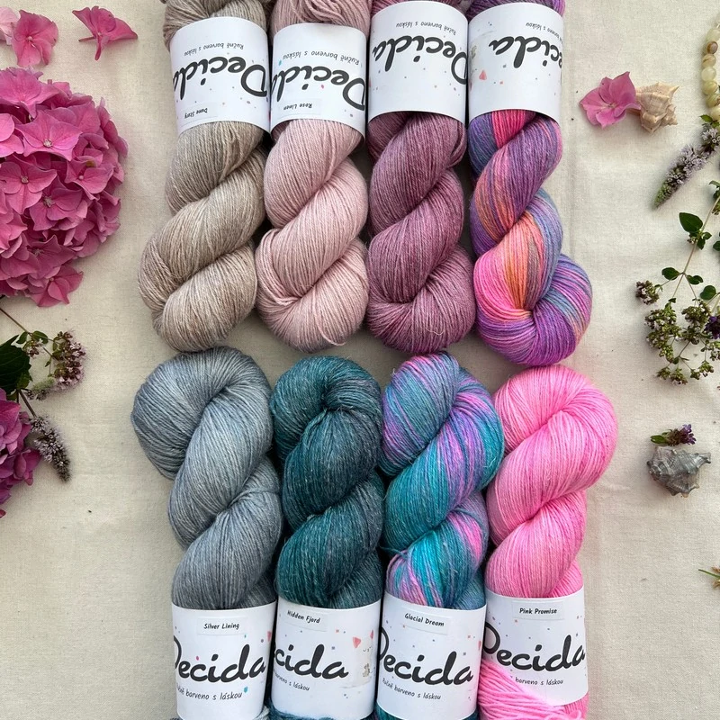 "Silver Lining" 60% merino 20% hedvábí 20% len 400m