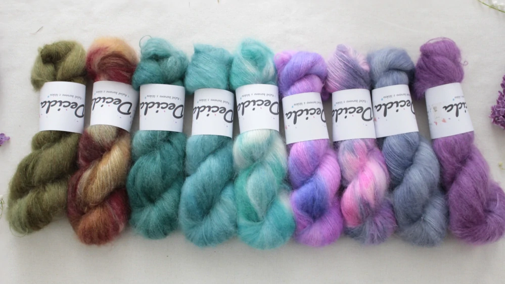 "Green Goldie"- 75% superkid mohér/25%hedvábí 420m/50g