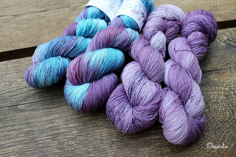 "Ve fialovém"  Merino/hedvábí 2mm