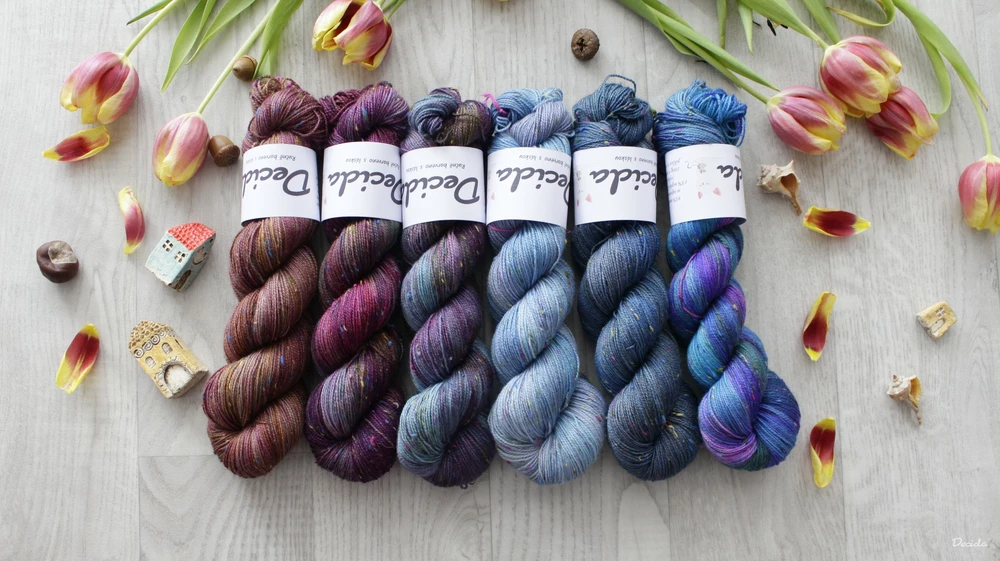 "Magony" -  85% merino sw a 15% donegal nopky barevné